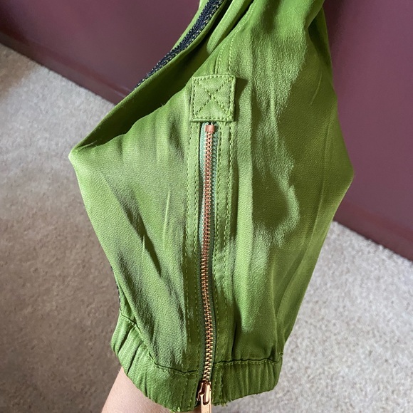 Anthropologie green joggers with black and gold trim - Picture 2 of 3